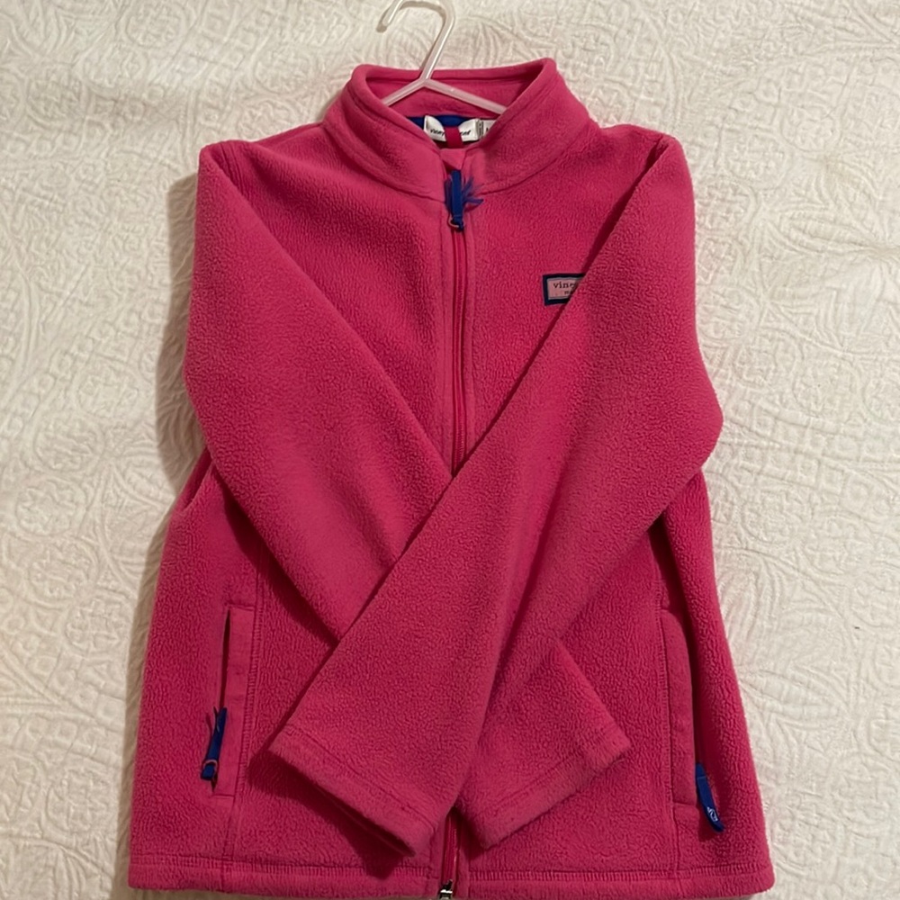 Vineyard vines full zip fleece medium/girls